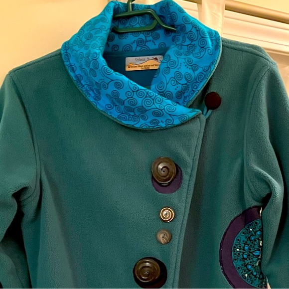 Adidas Turquoise Jacket with Swirl Pattern - Picture 3 of 7
